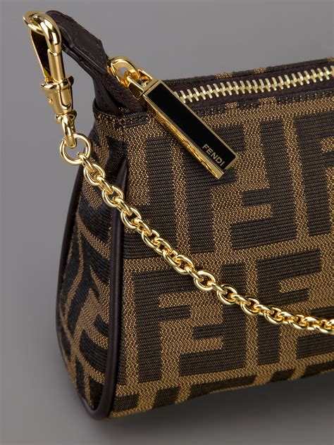 fendi kan i shoulder bag ff black/brown|Fendi monogram shoulder bag.